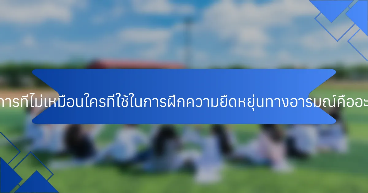 วิธีการที่ไม่เหมือนใครที่ใช้ในการฝึกความยืดหยุ่นทางอารมณ์คืออะไร?
